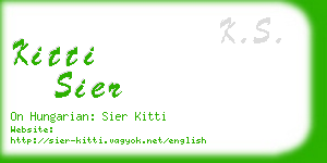 kitti sier business card